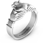 Yaffie ™ Customised Men Classic Celtic Claddagh Ring - Personalised to Perfection