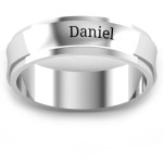 Yaffie™ Customised Men Ring - Handcrafted Personalised Menelaus Bevelled Concave Design