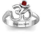 Yaffie ™ Customised Om Sound of Universe Ring with Round Stone for Personalization