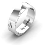 Yaffie™ Custom Ridge Diagonal Peak Men Ring for a Personalised Touch