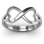 Yaffie ™ Customised Double Heart Infinity Ring - Personalised with Simplicity