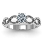 Yaffie ™ Customised Solitaire Infinity Ring for Personalization
