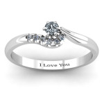 Yaffie ™ Personalised Solitaire Wave Ring with Stone Embellishments - Tailor-Made