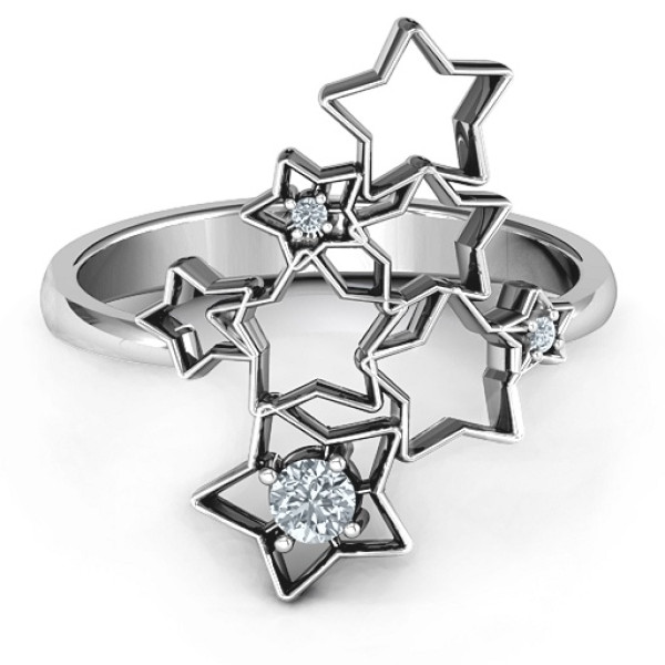 Yaffie ™ Custom Made Personalised Sparkling Constellation Ring