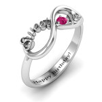 Personalised Sweet 16 with Birthstone Infinity Ring - Custom Made By Yaffie™