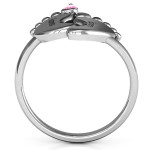 Yaffie ™ Custom Made Personalised Engravable Birthstone Footprint Ring - Toetally In Love Design