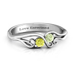 Yaffie ™ Custom-Made Birthstone Ring with Personalised Swirl of Style