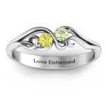 Yaffie ™ Custom-Made Birthstone Ring with Personalised Swirl of Style