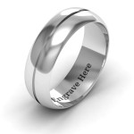 Yaffie ™ Custom Personalised Titus Grooved Men Ring to Perfection