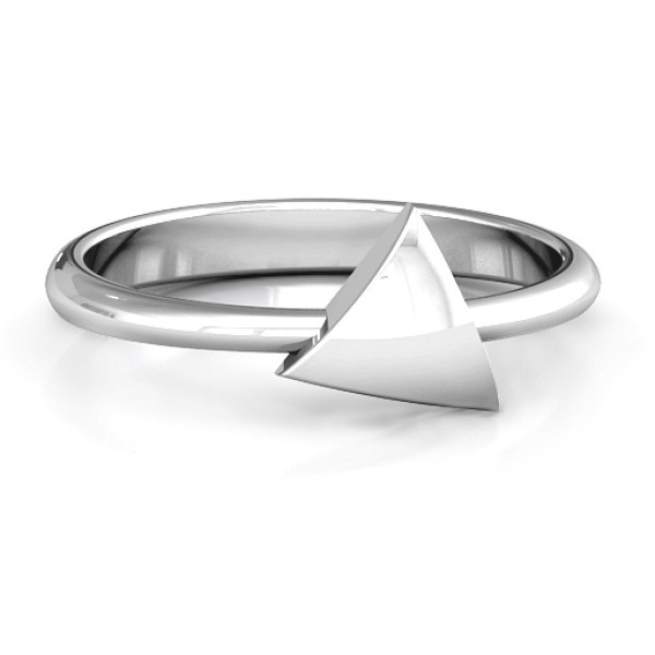 Yaffie ™ Custom Made Personalised Geometric Triangle Pebble Ring