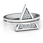 Customised Yaffie ™ Glam Geometric Triangle Ring - Personalised Design