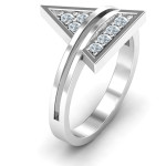 Customised Yaffie ™ Glam Geometric Triangle Ring - Personalised Design