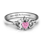 Yaffie ™ Custom-Made Personalised Trinity Knot Heart Crown Ring