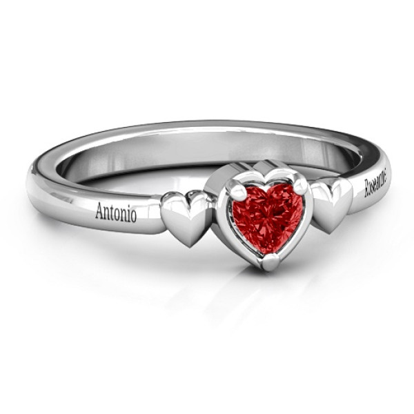 Yaffie ™ Custom-Made Triple Heart Ring with Personalization