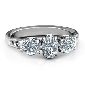Yaffie ™ Customised Triple Oval Stone Engagement Ring - Personalised to Perfection