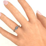 Yaffie ™ Custom-Made Triple Stone Swirl Ring with Personalization