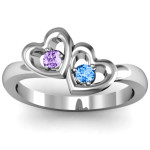 Yaffie ™ Customised Twin Hearts Ring for a Personal Touch