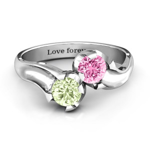Yaffie™ Custom Made Personalised Two Stone Sparkle Ring