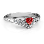 Yaffie ™ Custom-Made Personalised Accented Heart Ring