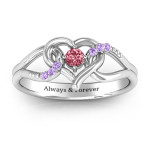 Yaffie ™ Custom Made Personalised Ring with Accents - You Have My Heart Design