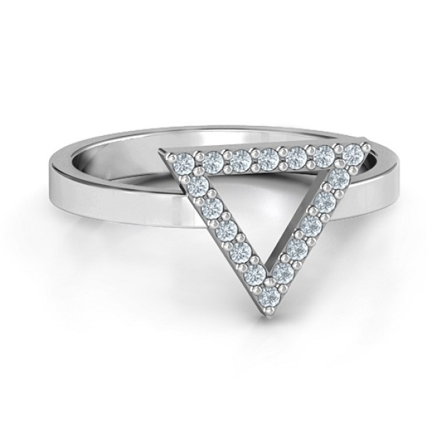 Yaffie ™ Custom-Made Personalised Triangle Ring with Accents.