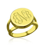 Yaffie™ Custom Made Personalised Circle Monogram Signet Ring