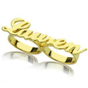 Yaffie ™ Bespoke Allegro Two Finger Name Ring - Personalised to Your Tastes