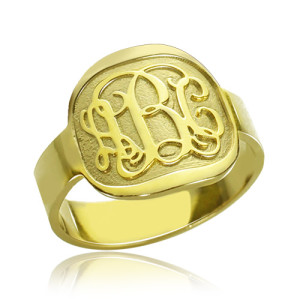Yaffie ™ Custom-Made Personalised Monogram Ring with Engraved Design