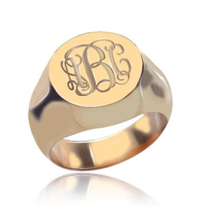 Personalised CIrcle Designs Signet Monogram Initial Ring - Custom Made By Yaffie™