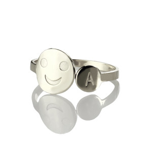 Yaffie ™ Custom-Made Personalised Smile Ring with Initial