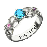 Yaffie ™ Personalised Infinity Promise Ring with Name Birthstone - Custom Made for Her