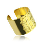 Yaffie ™ Customised Script Monogram Cuff Ring - Personalised Gifts