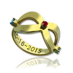 Customizable Infinity Birthstone Ring Engraved with Personalised Message - Handcrafted by Yaffie ™