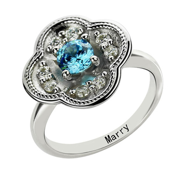 Yaffie ™ Custom-Made Personalised Birthstone Blossoming Love Engagement Ring