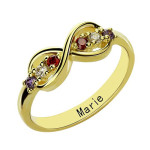 Yaffie ™ Custom Personalised Infinity Promise Rings with Birthstones