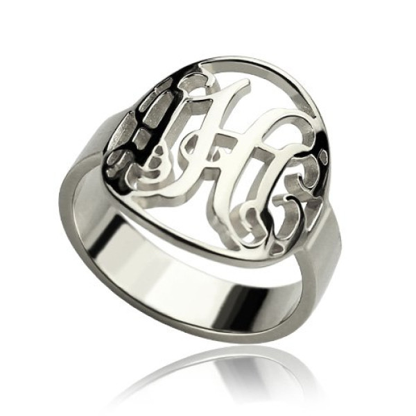 Yaffie ™ Custom Made Personalised Monogram Initial Ring with Cut Out Design