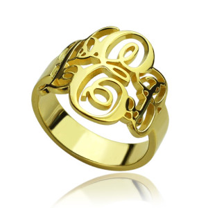 Personalised Interlocking Three Initials Monogram Ring - Custom Made By Yaffie™