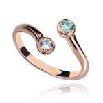 Yaffie ™ Custom Made Personalised Dual Drops Birthstone Ring