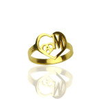 Yaffie ™ Custom-Made Double Initial Heart Ring - Personalised for You