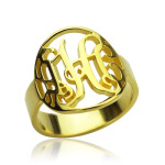 Yaffie ™ Custom-Made Personalised Circle Cut Out Monogram Ring
