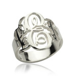 Yaffie ™ Custom-Made Personalised Monogram Ring with Fancy Design