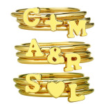 Yaffie ™ Custom-Made Stackable Initial Ring with Personalization