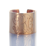 Yaffie ™ Custom Made Personalised Engraved Monogram Cuff Ring