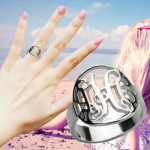 Yaffie ™ Custom Made Personalised Monogram Initial Ring with Cut Out Design