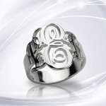 Yaffie ™ Custom-Made Personalised Monogram Ring with Fancy Design