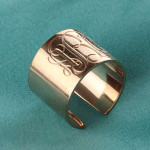 Yaffie ™ Custom Made Personalised Engraved Monogram Cuff Ring