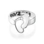 Yaffie ™ Custom Personalised Engraved Baby Feet Ring