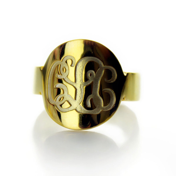 Yaffie ™ Custom-Made Personalised Engraved Script Monogram Initial Ring