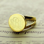 Yaffie™ Custom Made Personalised Circle Monogram Signet Ring