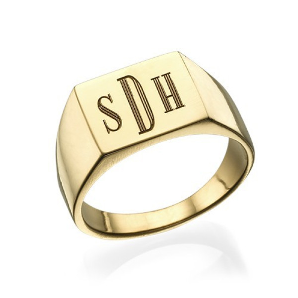 Yaffie™ Custom Made Personalised Monogrammed Signet Ring
